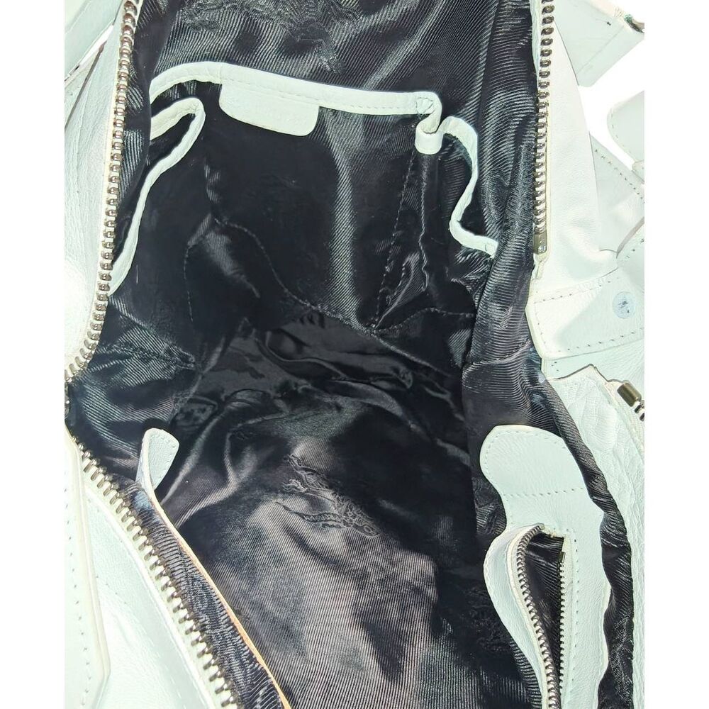 BURBERRY Lowry Off-White Ruched Leather Shoulder Bag Crossbody - Picture 14 of 16